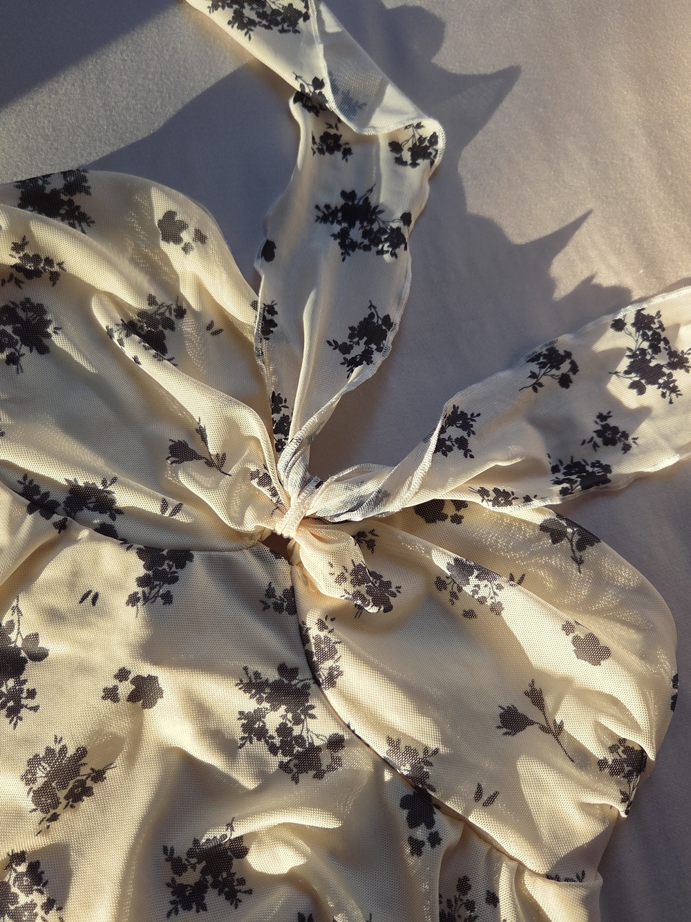 Cream Floral Bralette | Big Bows | Peep Hole | Strapless Top | Ethereal | Whimsy